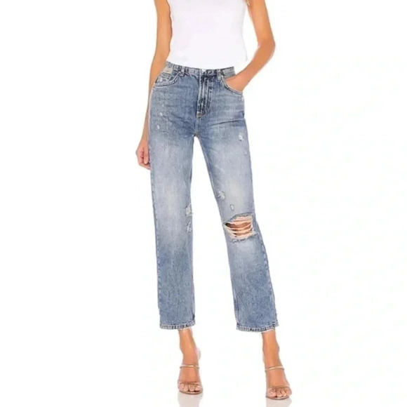 Free People Dakota Straight Leg Jean 0 Indigo Blue Size 25 Revolve We The Free - Picture 1 of 9